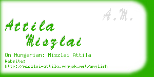 attila miszlai business card